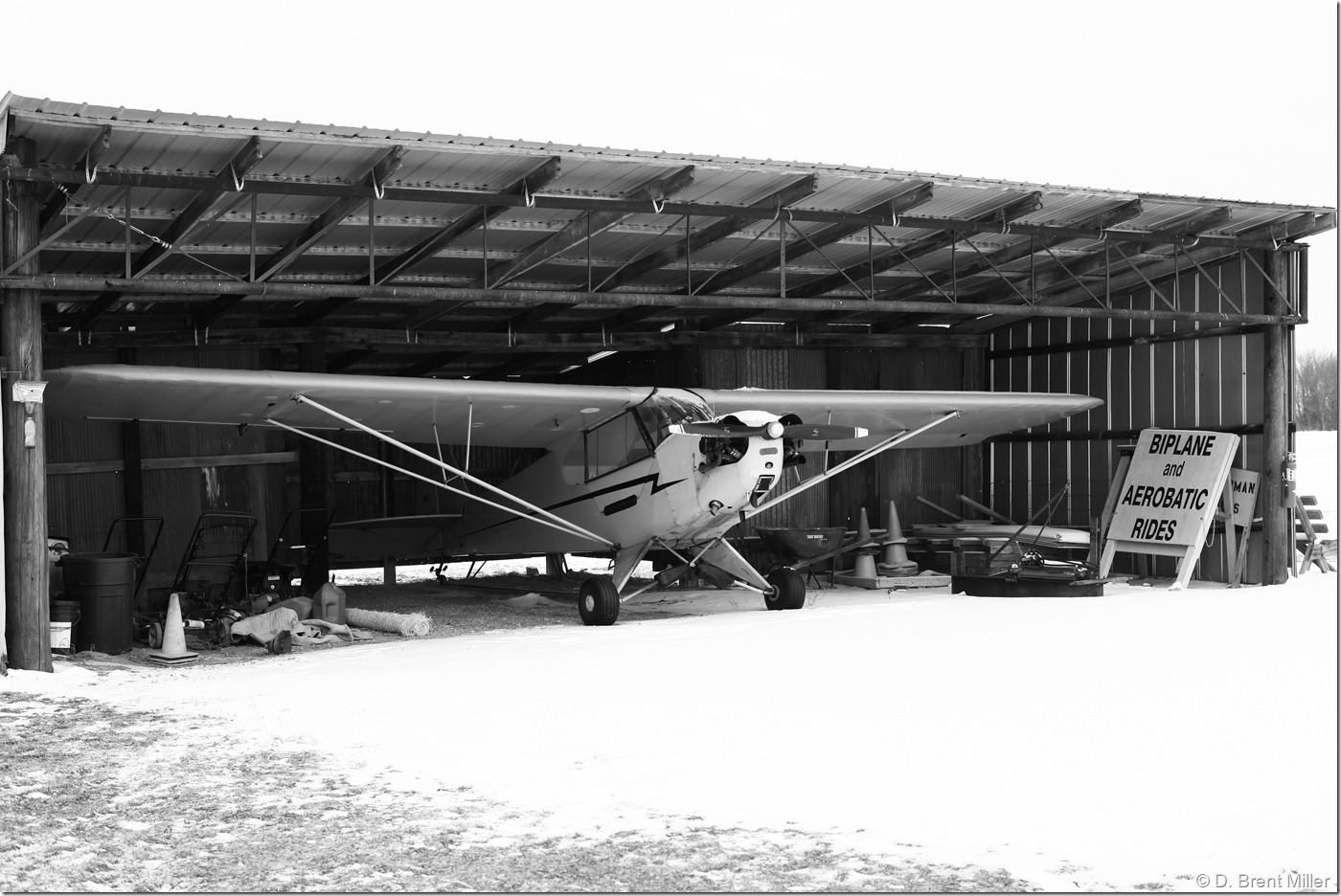 Piper Cub sheltered from the snow
