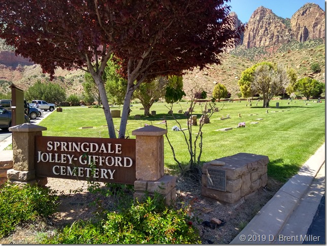 Springdale, Utah, cemetery