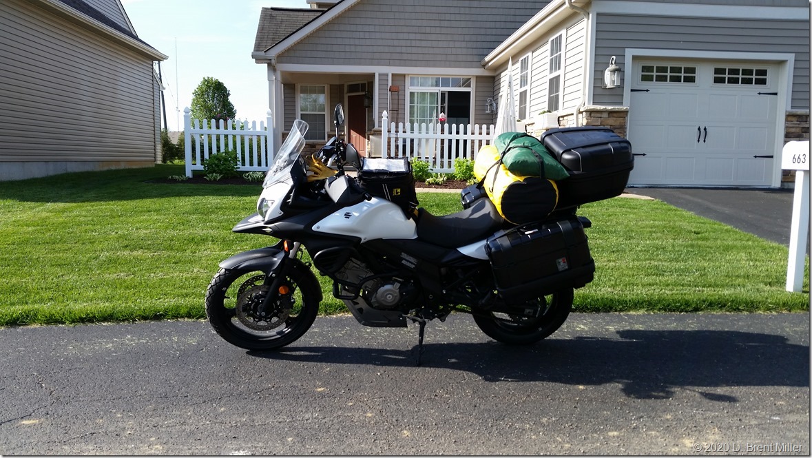 2015 Suzuki V-Strom 650 packed for travel